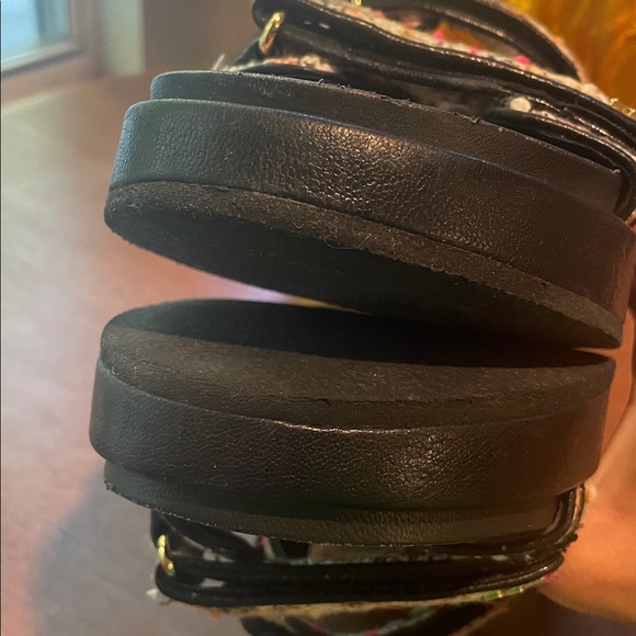 Tory Burch Kira Sport Tweed Bouclé Velcro Sandals Cream Multi | Women’s 8.5 - Picture 14 of 16